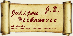 Julijan Milkanović vizit kartica